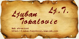 Ljuban Topalović vizit kartica